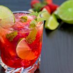 Boisson sans alcool fraise menthe