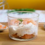 Verrine mousse de saumon fumé et crevettes