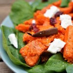 Salade de courge rôtie, épinards et feta