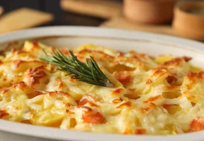 Gratin de pates au jambon