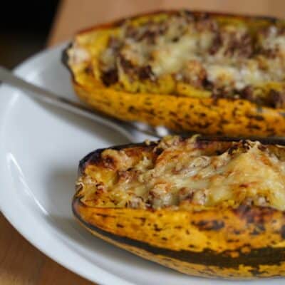 Courge spaghetti farcie à la viande hachée