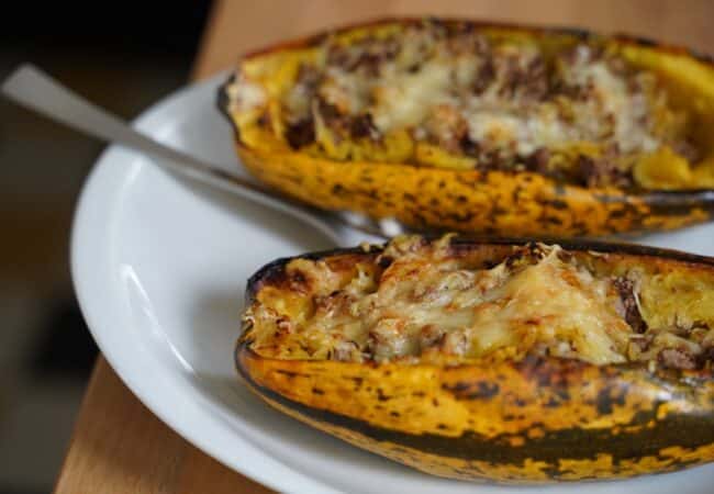 Courge spaghetti farcie à la viande hachée