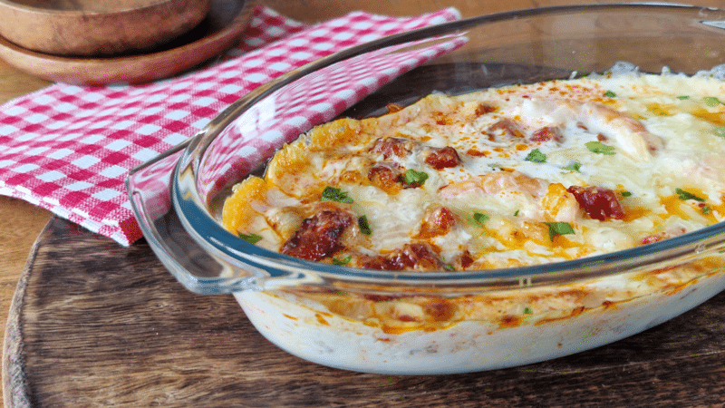 gratin de crevettes au chorizo